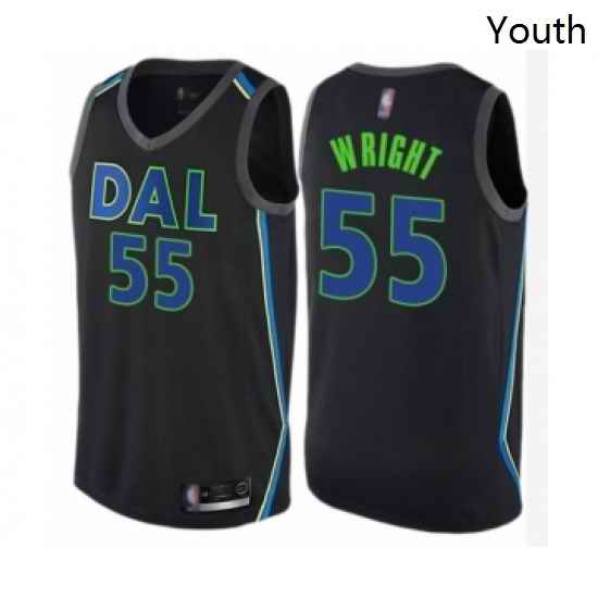 Youth Dallas Mavericks 55 Delon Wright Swingman Black Basketball Jersey City Edition